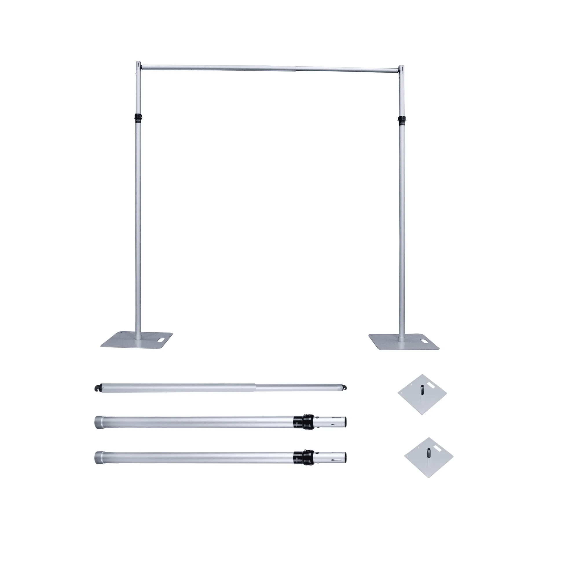 

Portable Pipe and Overhanging Background Kit 8ft x 8ft with baseplate Wedding Decor Background Stand