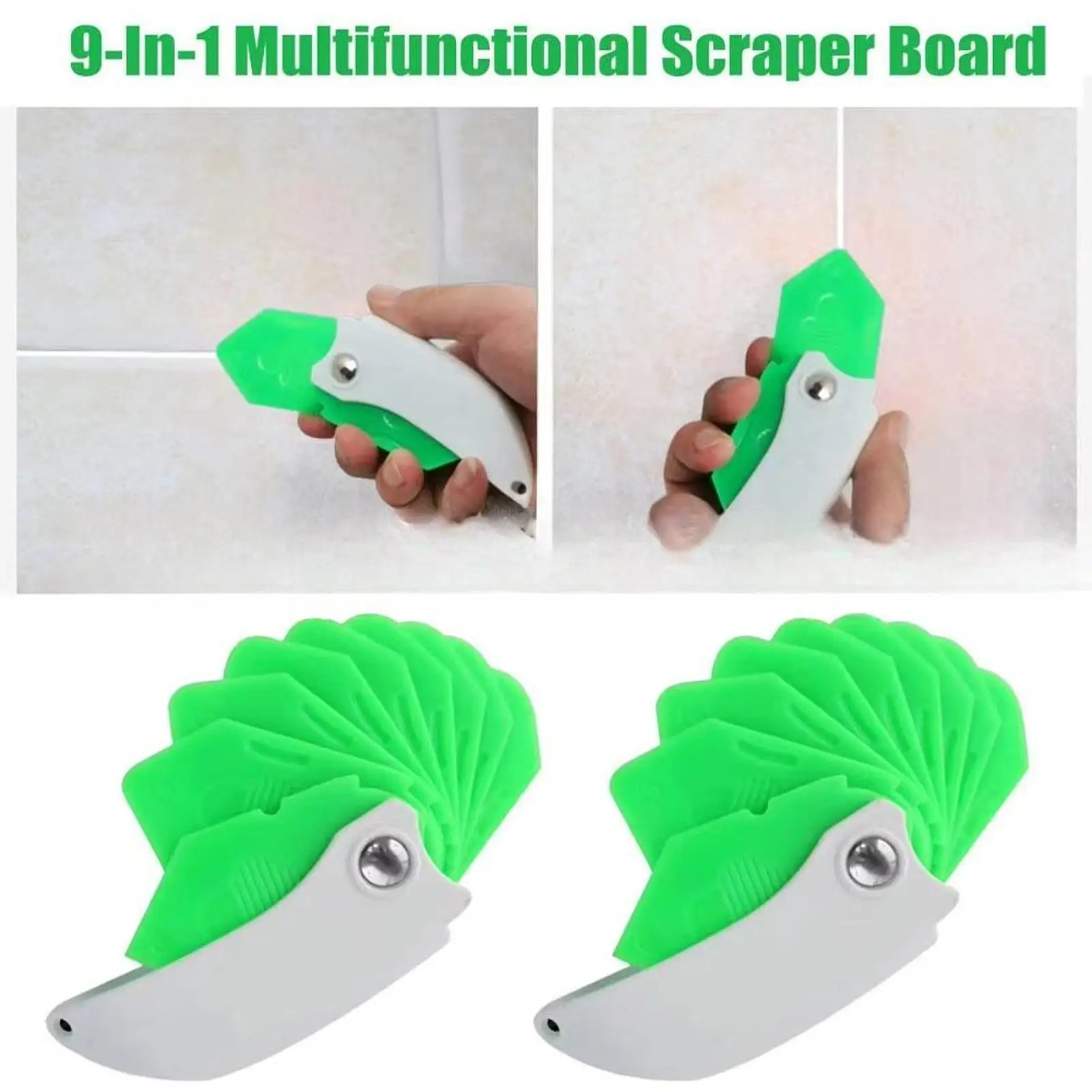 9 in 1 Caulking Tool Convenient Paint Scraper Repair Tool Folding Scraper for Ceramics Tile Tile Joint Window Bathroom Tub