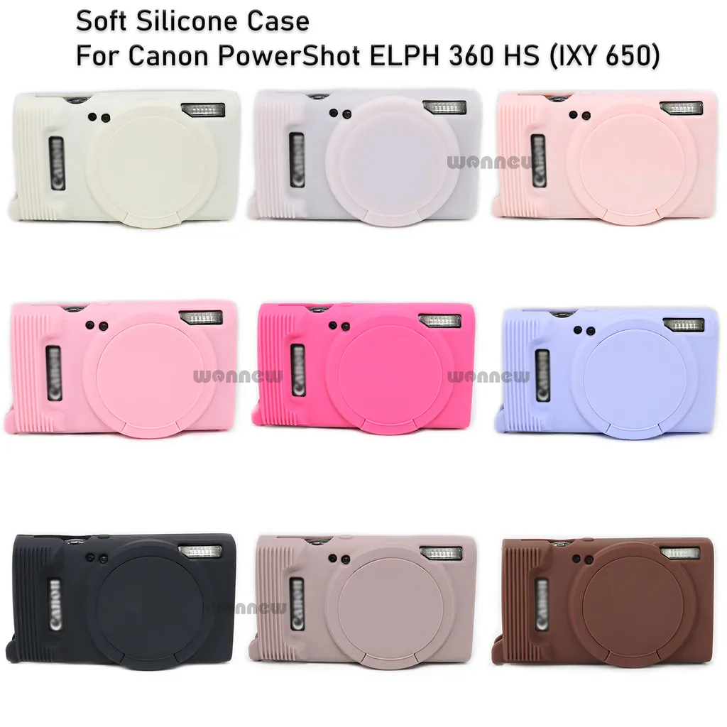 IXY650 Casing Soft Silicone Camera Case Protective Skin Rubber Cover for Canon PowerShot ELPH 360 HS IXY 650 Rubber Skin