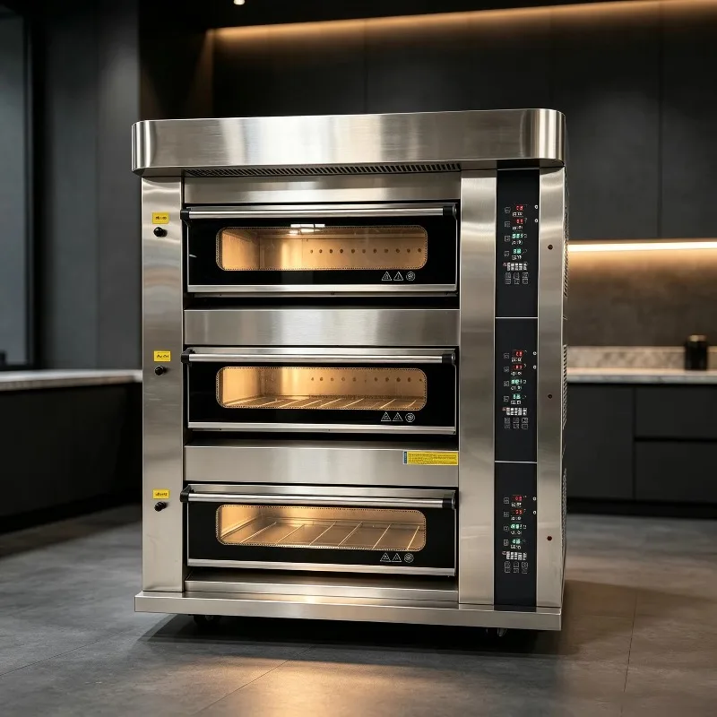 Commercial Stone Deck Oven Bakery Oven Electric Multi-deck Baking Machine for Bread Pastry Pizza Kitchen Shop Equipment Custom