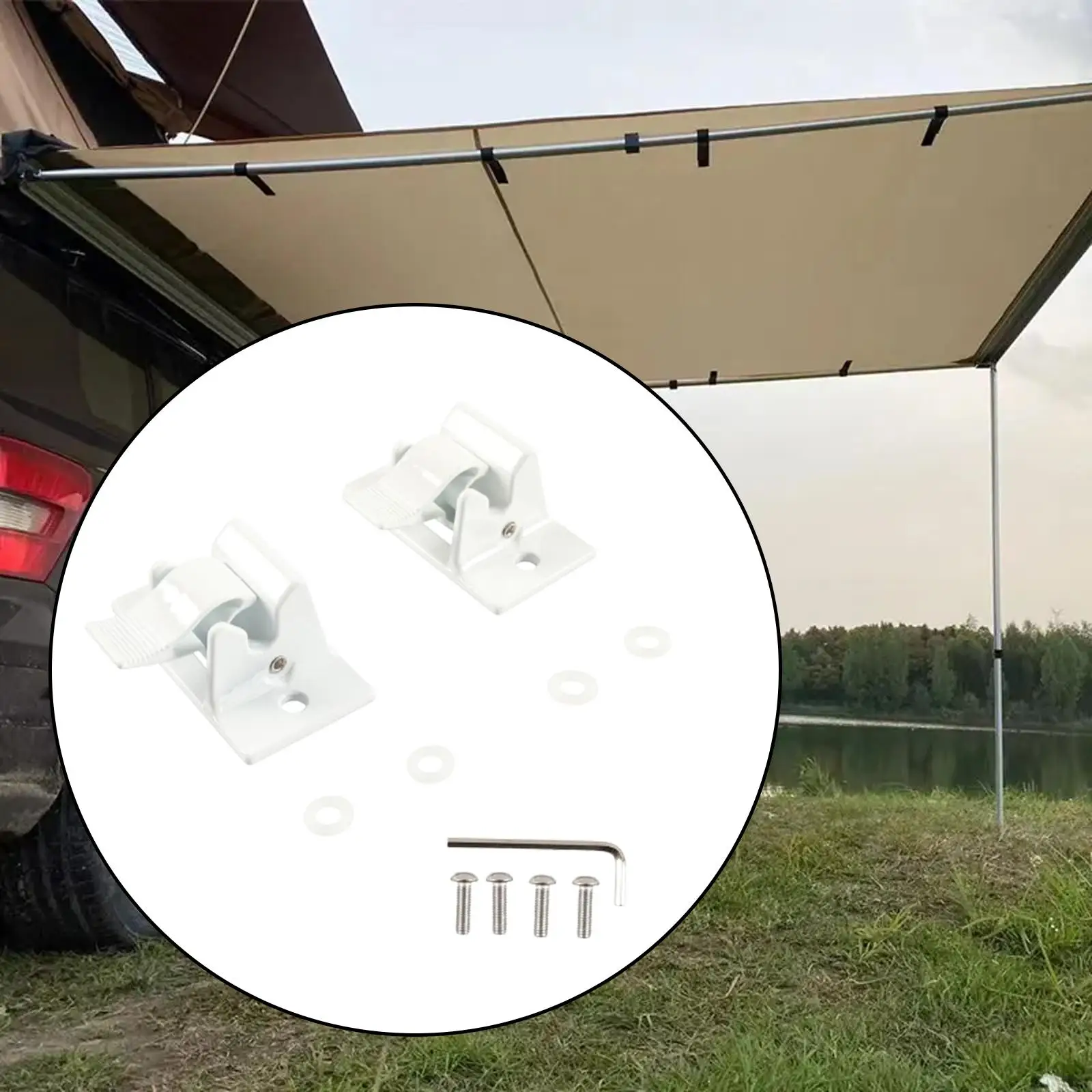 

2 Pieces Awning Bottom Mounting Brackets 3104653.005 Automotive Accessories for RV Trailer Weatherproof Sturdy Easy to Install