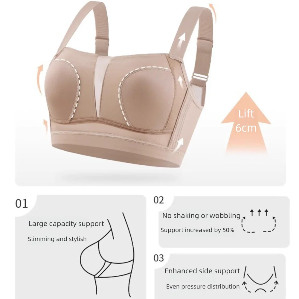 

Fashion Seamless Comfort Bras Plus Size Large Bust Minimizer Bra Anti-Sag Adjustable Bralette for Women Daily Wear