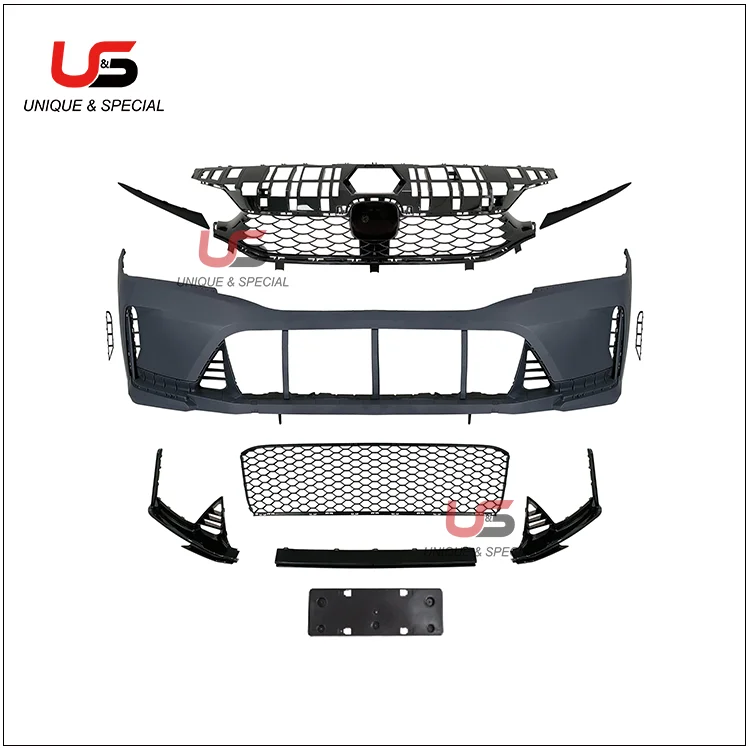 PP Plastic car bumper GEN 11 car grills spoiler 2022 for Hondas civic sedan grille type R front bumper  TR grille