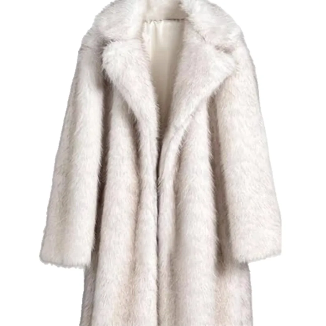 التدرج الشتاء المرأة سترة طويلة الفراء التلبيب طوق فو الثعلب أبلى لسيدة مريحة الشعر سميكة الإناث معطف الفرو البيئي