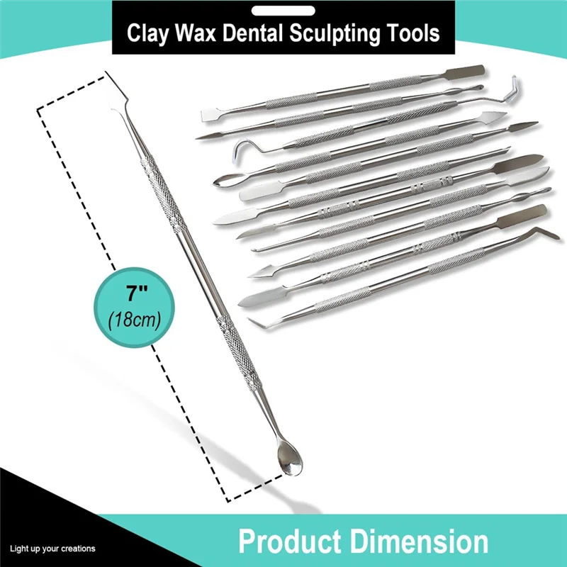 

B50C 12-Piece Stainless Steel Wax Carving Tools Set, Waxing Instruments, Dual-Ended Sculpting Tools