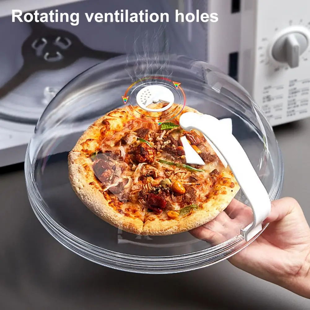 Splash Proof Microwave Lid 2pcs Microwave Splatter Covers 10.2 Inch Food Plate Lids with Easy Grip Handles Enlarged for Kitchen