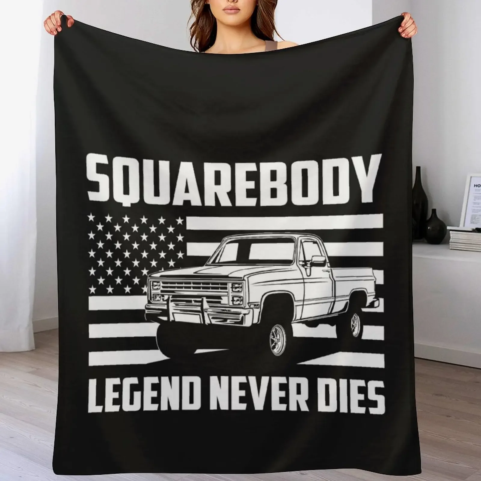 Squarebody Legend Never Dies Classic Square Body Pickup Truck Throw Blanket Spring Fall Cozy Throw Blanket for Couch