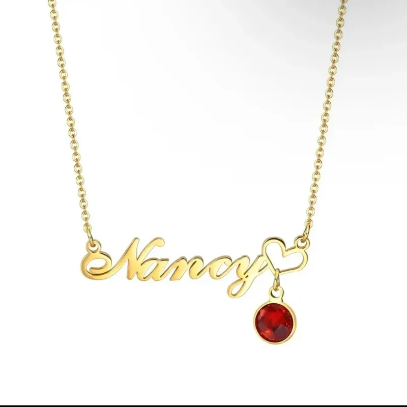 

Fashion Custom Name Necklace Pendant Personalized Clavicle Chain With Birthstone Girlfriend Birthday Gift Creative Jewelry