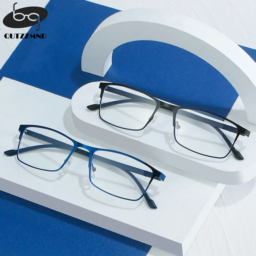 

Ultra Light Myopia Glasses Men Blue Light Glasses Full Frame Stainless Steel Business Myopia Glasses with Degree 0 To -6.0