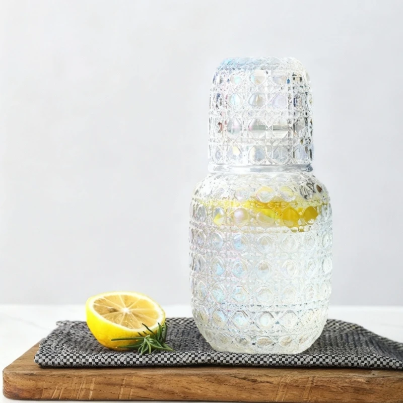 2Pieces Premium Clear Embossed Glass Tumblers For Everyday Use HX6C