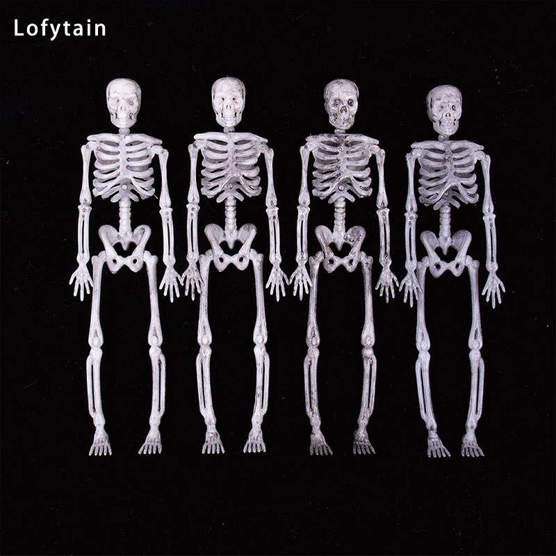 Lofytain 4 Pcs 17cm Simulation Human\'s Skeleton Ornament Human Fake Bones Halloween Party Home Decorations