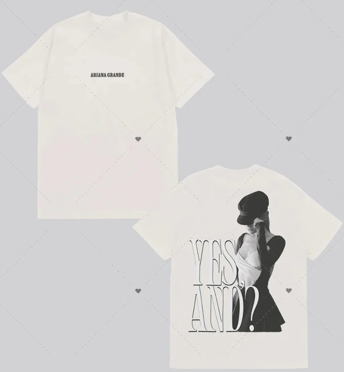 

Футболка Ariana Yes,And, женская футболка AG7 Merch Graphic, модная мужская футболка из 100% хлопка, топы с коротким рукавом, белая футболка