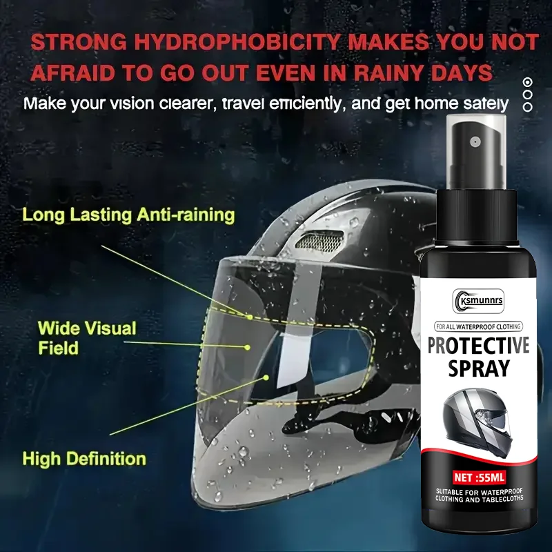 오토바이 헬멧 및 자동차 김서림 방지 스프레이: 내구성 있는 나노 코팅, 시야 확보, 모든 헬멧 및 차량에 적합