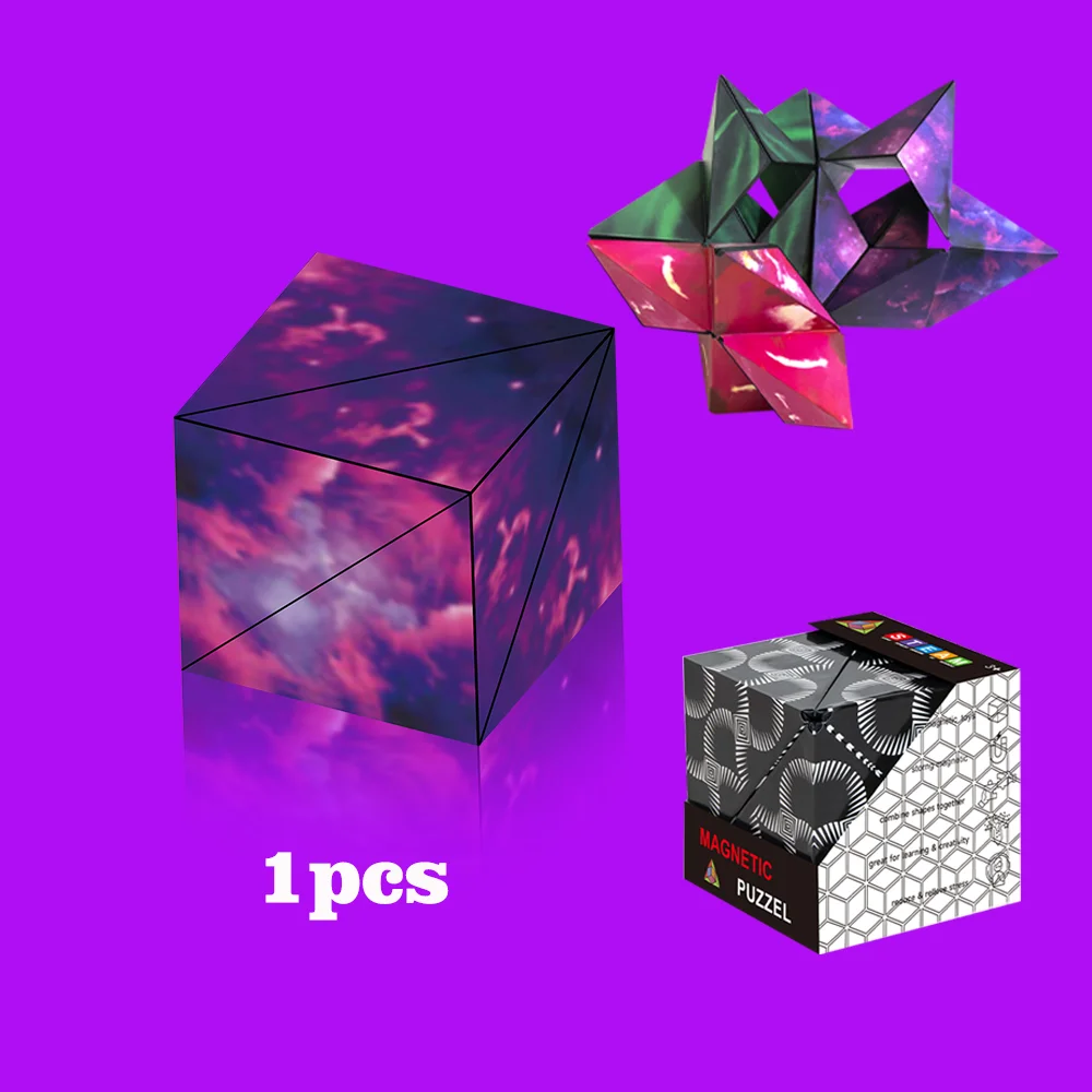 لعبة بناء تعليمية على شكل مكعب سحري مغناطيسي قابل للتحويل ثلاثية الأبعاد للأطفال من سن 3 إلى 12 عامًا نشاط التعلم الإبداعي