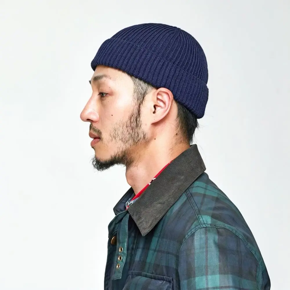 Fashion Brimless Knitted Beanie Hat Men Women Retro Hip Hop Streetwear Soft Elastic Watch Cap Winter Warm Skull Cap