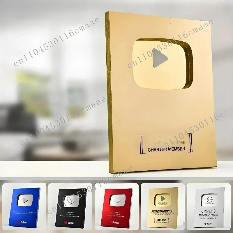 Custom Gold Plated Award Plaque for Content Creators, Personalized  Inspired Trophy for Streamers and Video Creators