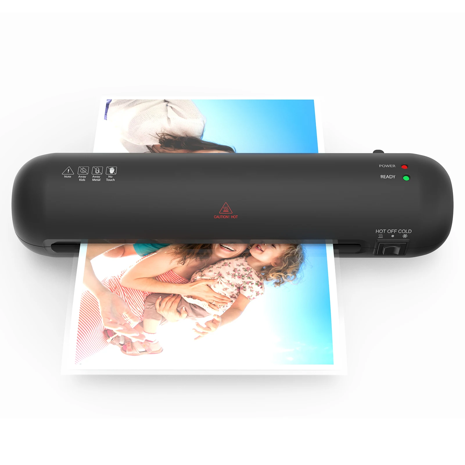 Desktop Laminator Machine Set A4 Size Hot and Cold Lamination 2 Roller System 9 inches Max Width with Paper Cutter Trimmer Round