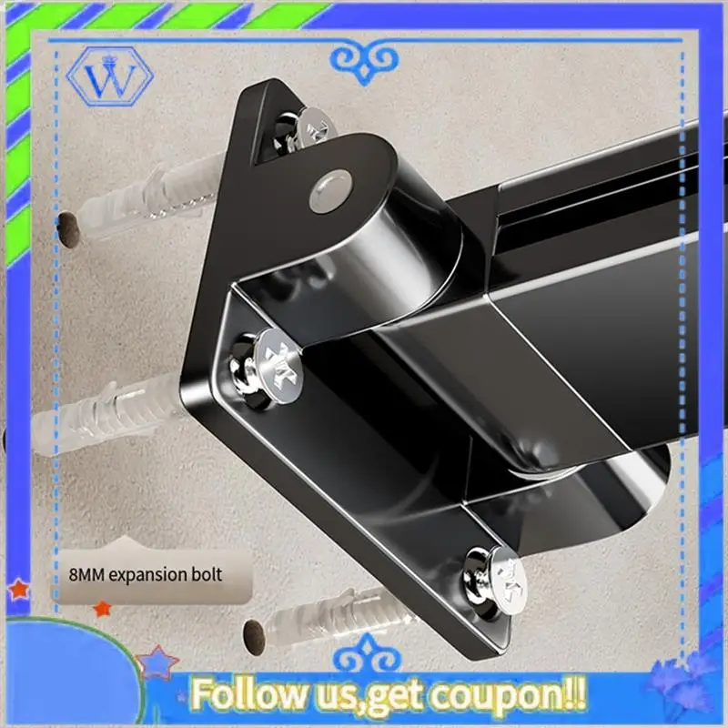 

Простая в использовании выдвижная сушилка для ткани, складная вешалка для одежды, настенное крепление, экономия в помещении и на открытом воздухе, 2 раза с 12 алюминиевыми кольцами