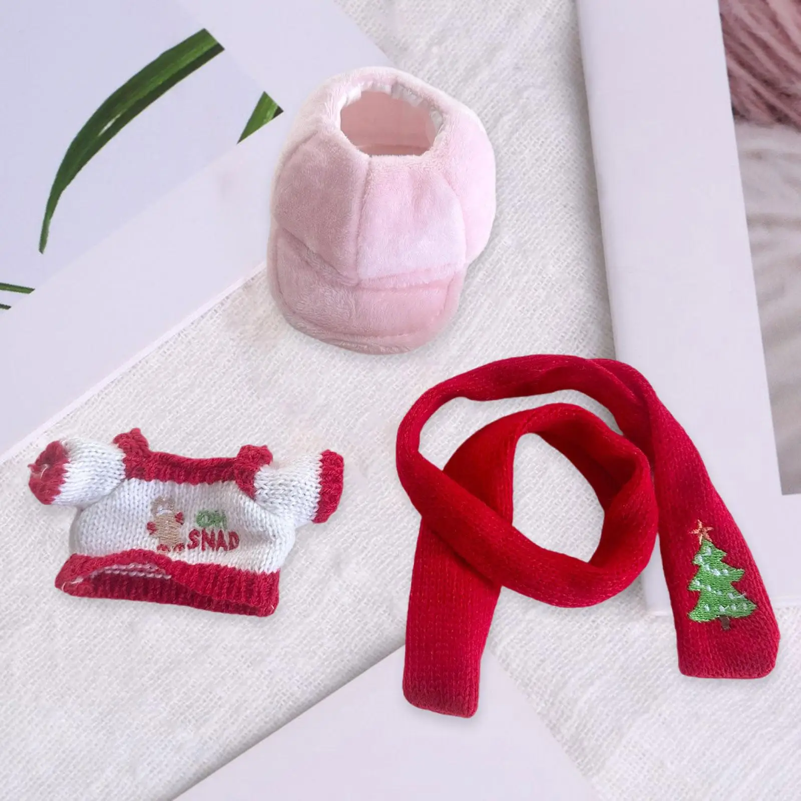 Miniatur-Puppenkleidung, DIY-Puppenspielzeug, Weihnachts-Plüschpuppenzubehör, weiche, stilvolle Puppenkleidung, Puppenoutfits für 17 cm große Puppen