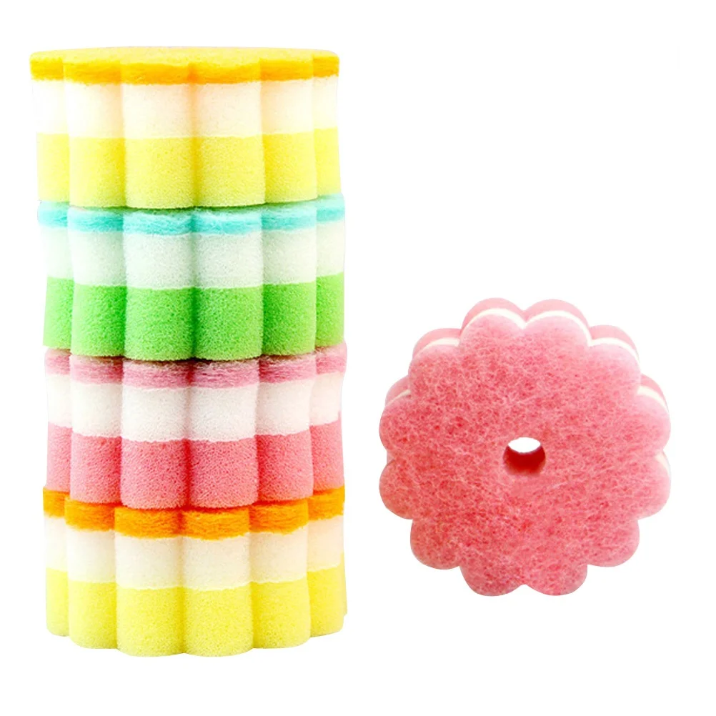 

10pcs Nan Sponge Scrubber Premium Resilient Kitchen Cleaning Dish Cup Bowl Strong Decontamination Fast Cleaning Colorful Design