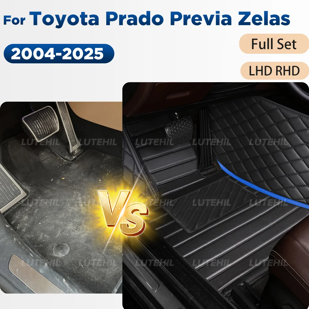 

For Toyota Prado 2024-2025 Previa Zelas 2004-2017 Custom Car Floor Mats Automobile Carpet Cover Interior Details Accessories
