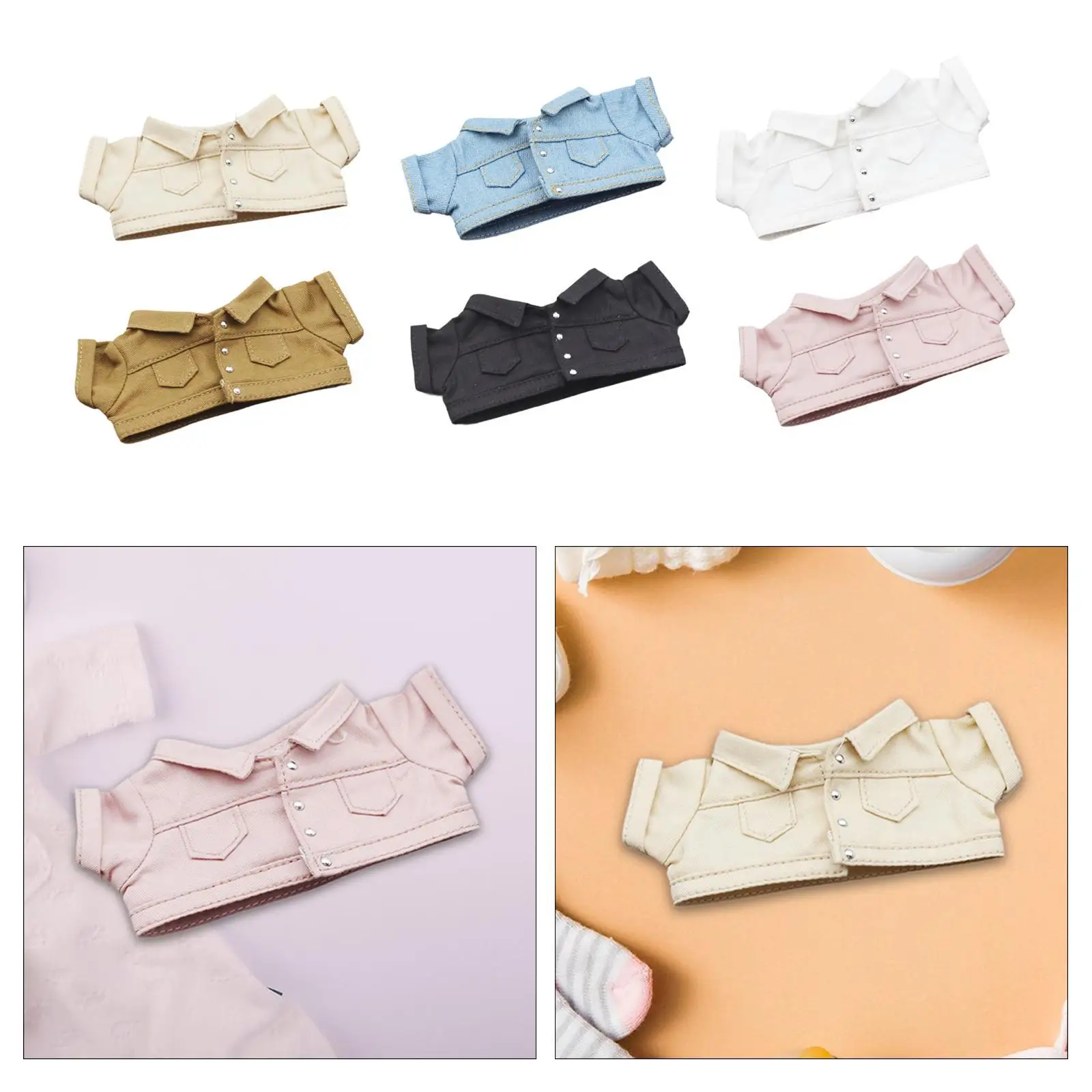 17cm Doll Outfit Denim Jacket for Creative Play And Gift Giving