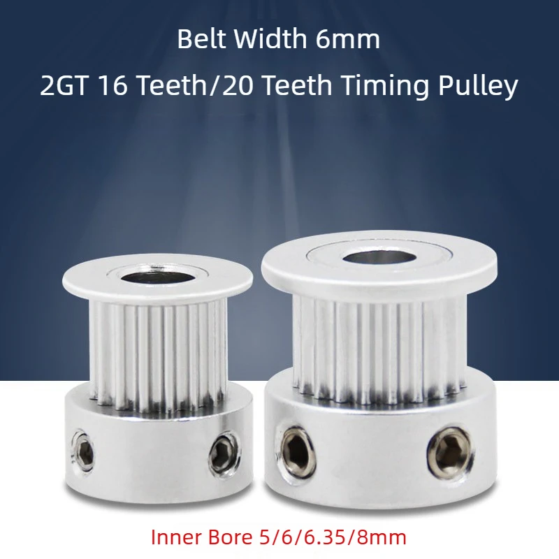 1pcs 2GT Timing Pulley 16T 20T 30T 36T 40T Teeth Bore 3/3.17/4/5/6/6.35/7/8mm Belt Width 6mm ,3D Printer GT2 Timing Belt Pulley