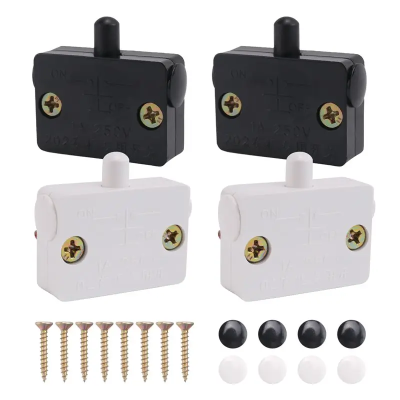 

AEE4-4 переключателя для дверей шкафов, выключатели для освещения шкафов, выключатели для выдвижных ящиков с функцией включения/выключения при открытии/закрытии двери, для 12В, 24В, 110В