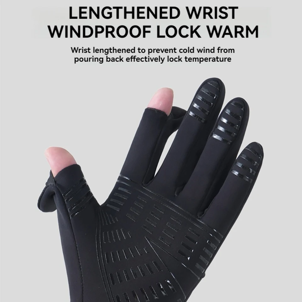NOFOXO Windproof Cycling Touch Screen Gloves Winter Warm Full Fingers Non-slip Outdoor Sports Running Motorcycle Running Gloves