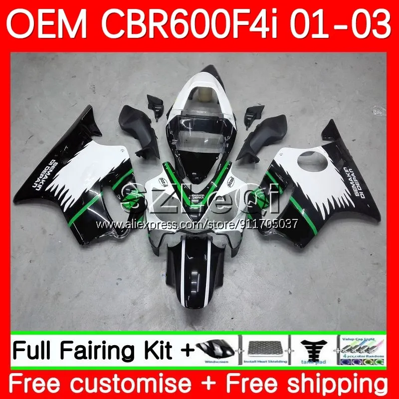 Injection + Dedal For HONDA CBR 600F4i 600CC 600 F4i CBR600F4i 01 02 03 Green black 31No.15 CBR600 F4i 2001 2002 2003 Fairings