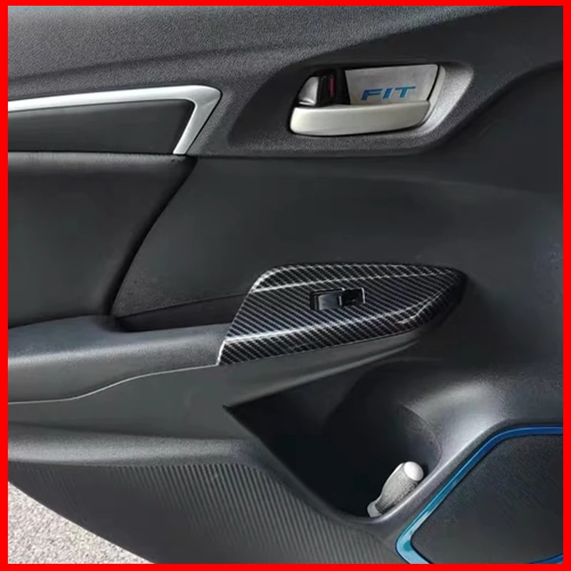 

Car Styling For Honda Fit 2015-2017 Door Window Lift Control Button Panel Cover Trim Decoration Frame Auto Parts Accessories