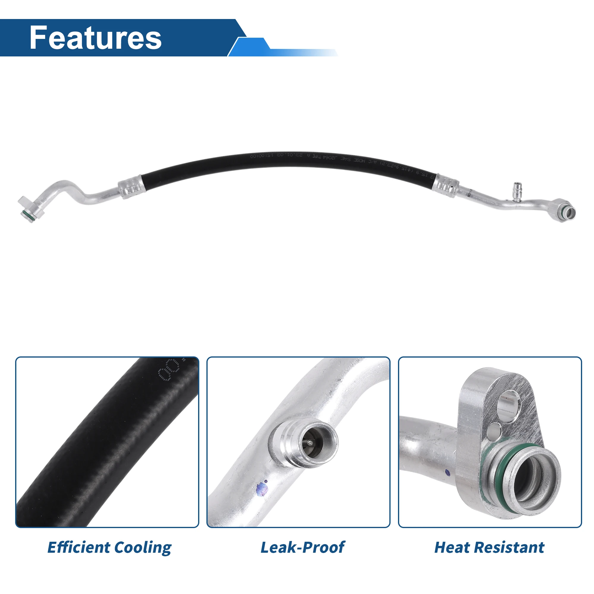 UXCELL Tubo flessibile liquido refrigerante A/C per Honda Civic 2006-2011 Tubo flessibile di pressione Aria condizionata Linea n. 80311SNVA01 Gomma ferro