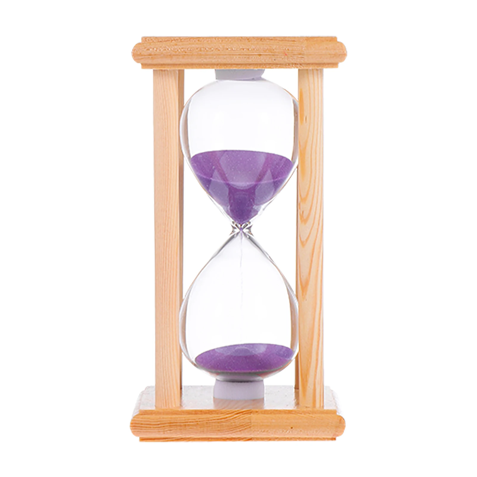 

Wooden Frame Hourglass Timer 15Min Vintage S Clock Desk Yoga Mask Kids Study Patience nament Transparent Tabletop Timepiece