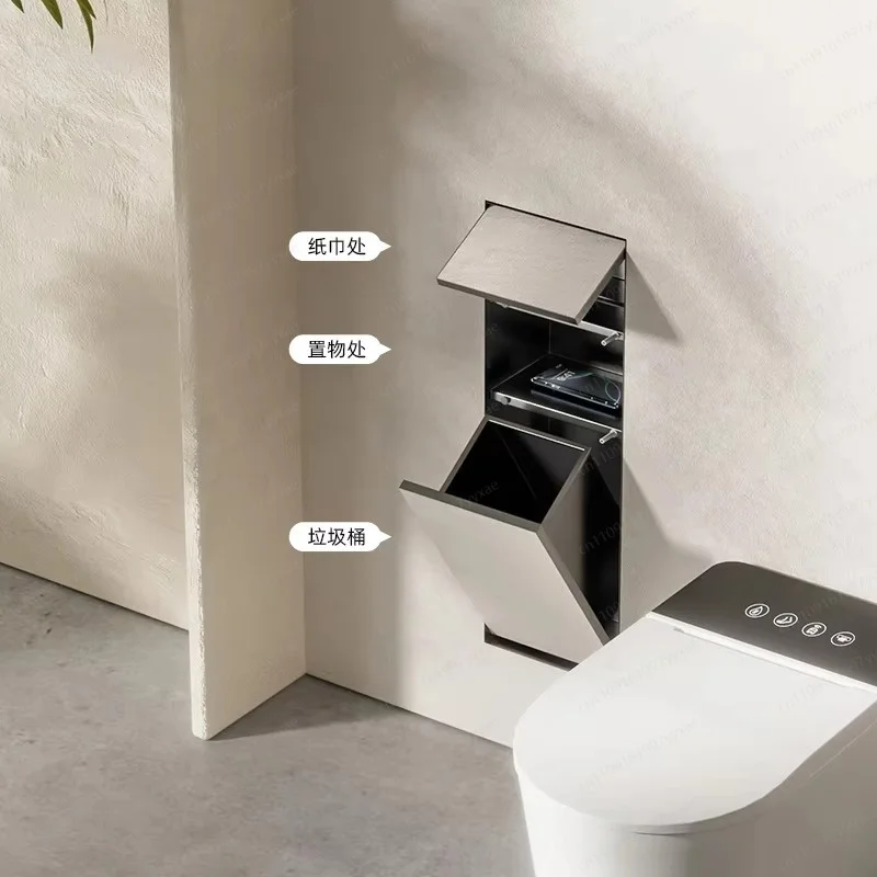 304 Stainless Steel Recessed Wall‑Mounted Toilet Paper Holder, Tissue Box for Bathroom Hotel Use