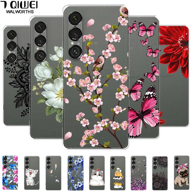 Capa transparente para sony xperia 1 vii 5g silicone telefone capa traseira casos para sony xperia 1 vii claro macio tpu capa xperia 1 vii