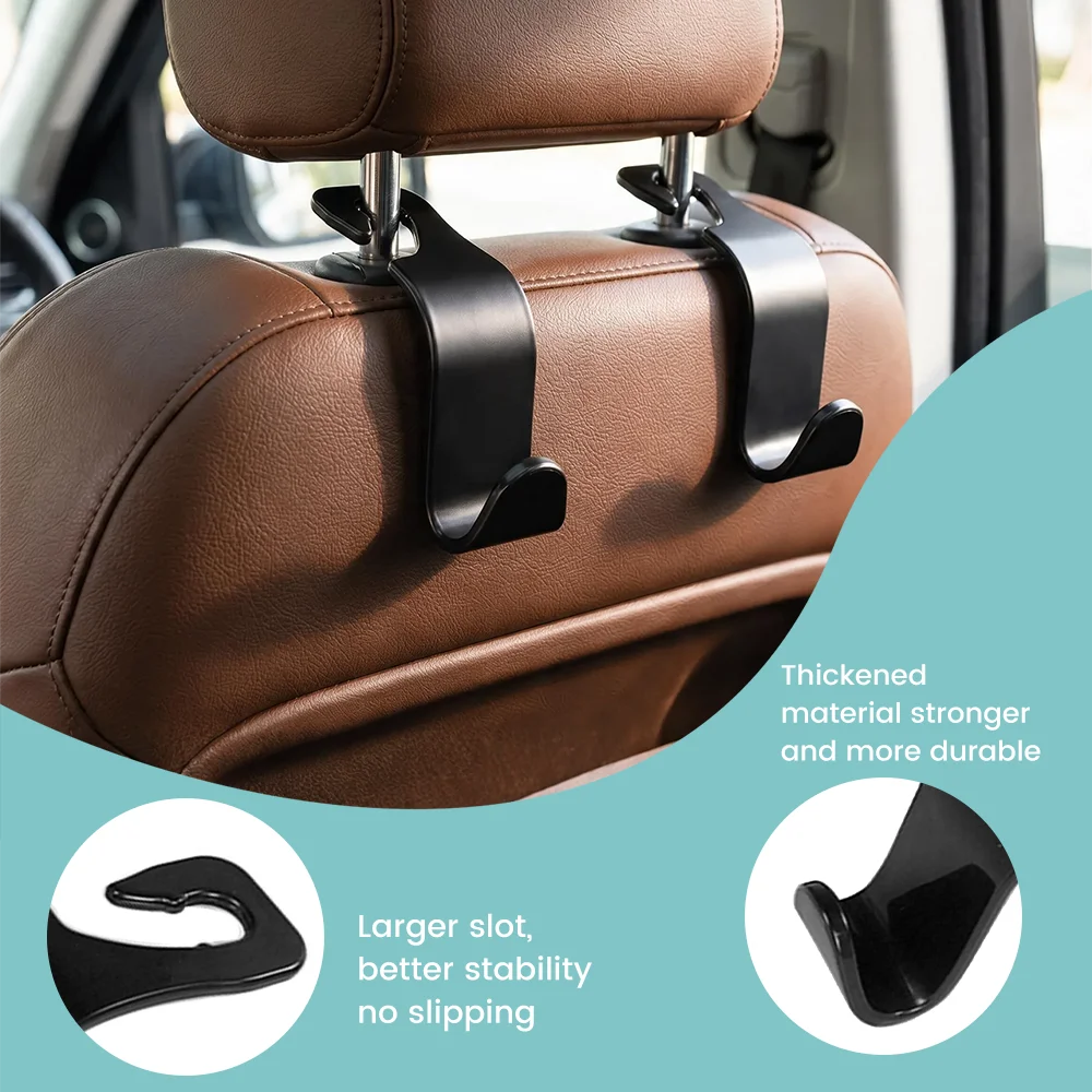 360° Rotatable Baby Car Mirror with 2 Pack Car Seat Headrest Hooks, Shatter‑Resistant Back Seat Rear View Mirror for Rear‑Facing