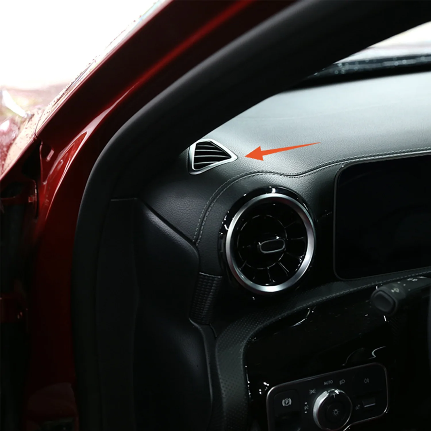 Portable For Mercedes Benz A Class W177 2018-2020 Chrome ABS Side Air Conditioning Vent Outlet Cover Trim Sticker