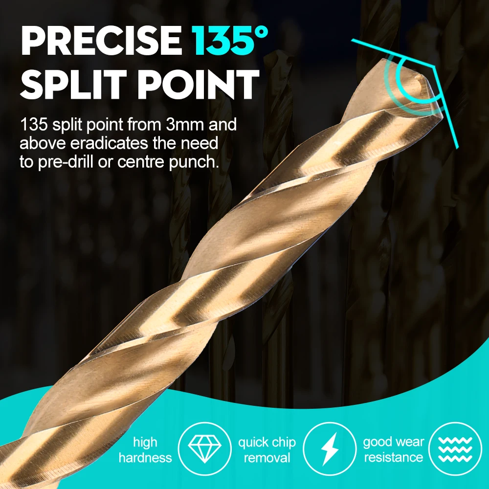 XCAN مثقاب HSS M35 5% كوبالت 1/16 "-1/4" 1/16 ''-1/2'' تويست مثقاب طول أدوات الحفر المعدنية قاطع ثقب العاطفة