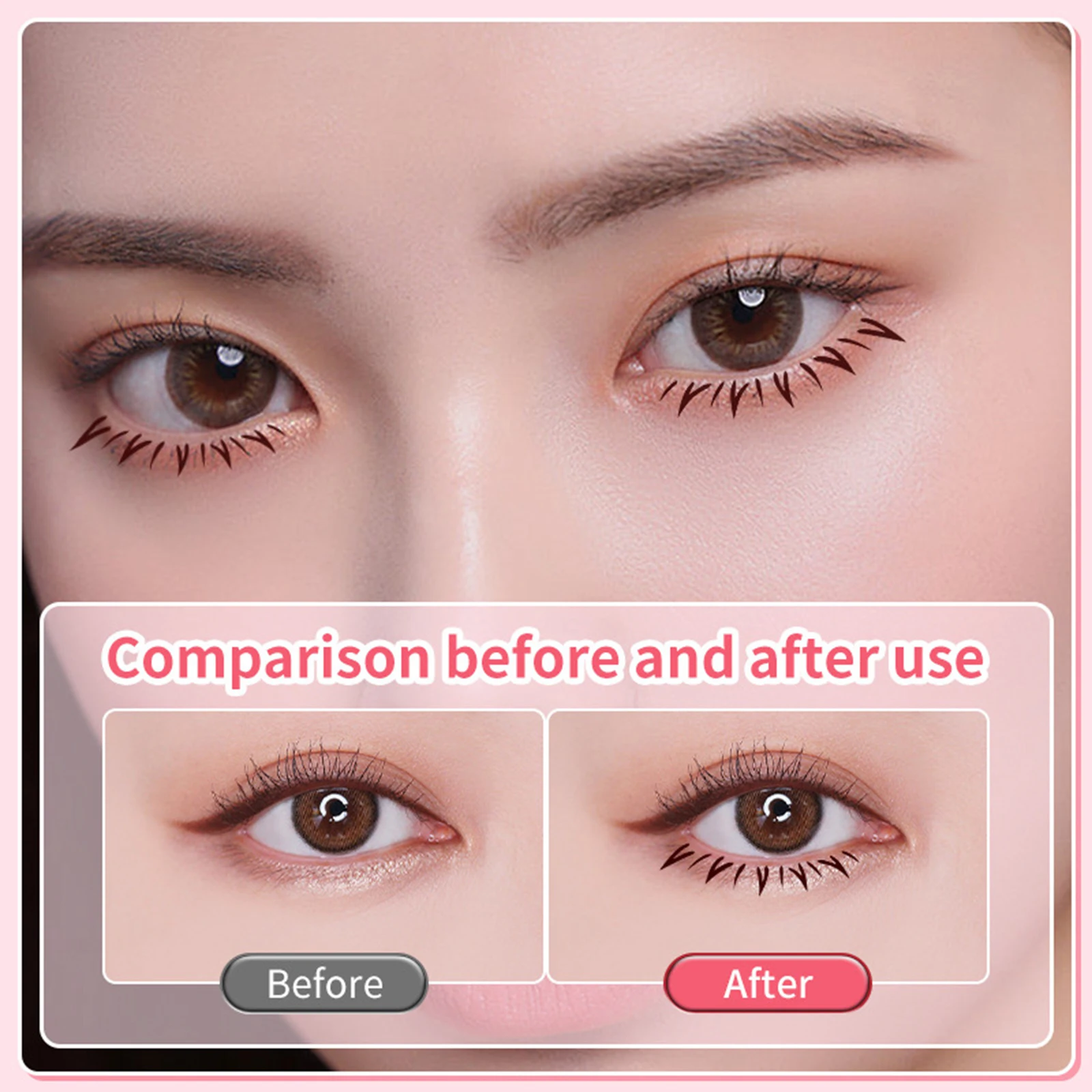 2Pcs Lower Eyelash Stamps Compact Eyes Makeup Accessories Eyelash Stamps Stencil under Eyelash Stamper for Dating Woman Girl