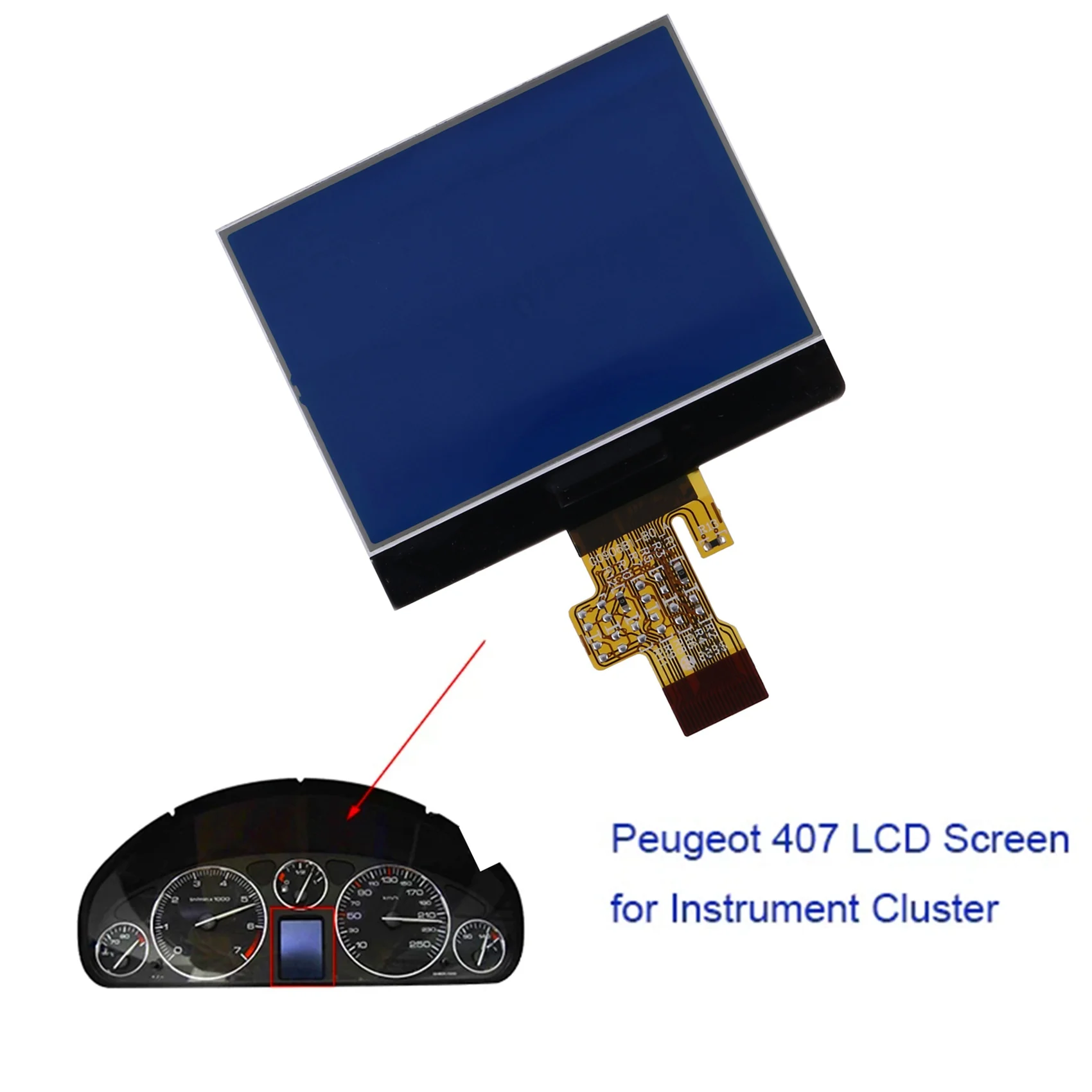 Samochodowa deska rozdzielcza VDO zestaw wskaźników naprawa wyświetlacza LCD dla Peugeot 407 407Sw 2004-2006 ekran deski rozdzielczej piksel naprawa