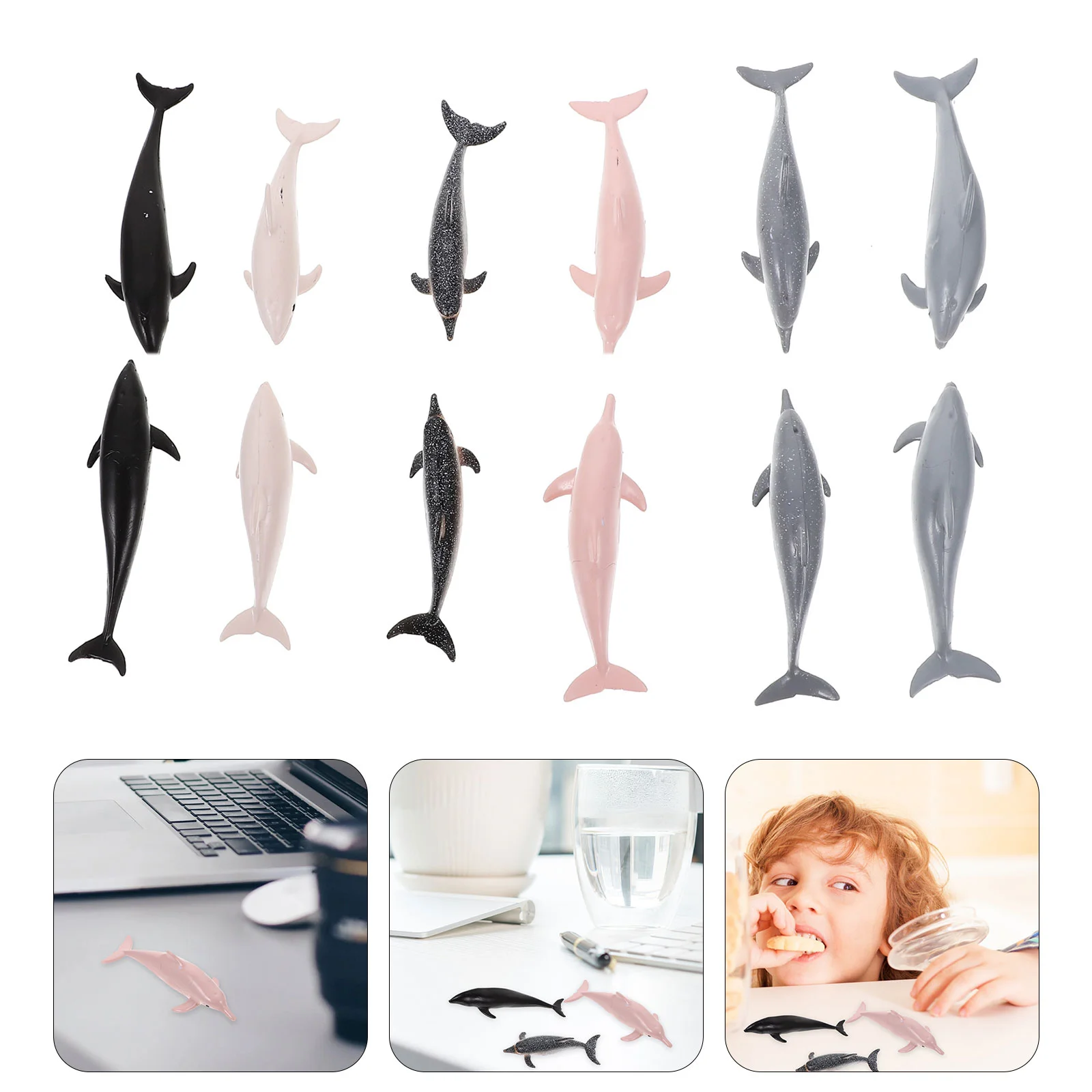 12 Pcs Sea Decor Montessori Teaching Aids Marine Animal Model Decorative Dolphin Ornaments Fake Artificial Child