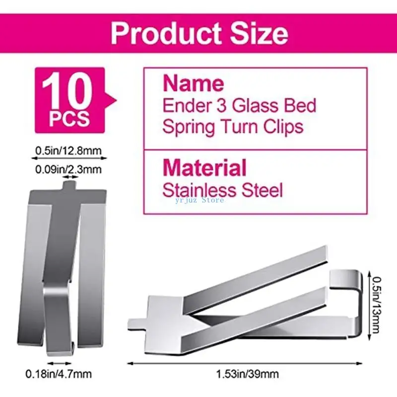 

583D Ender3 Printer Accessories Hot Bed Printing Platform Spring Steel Glass Clip