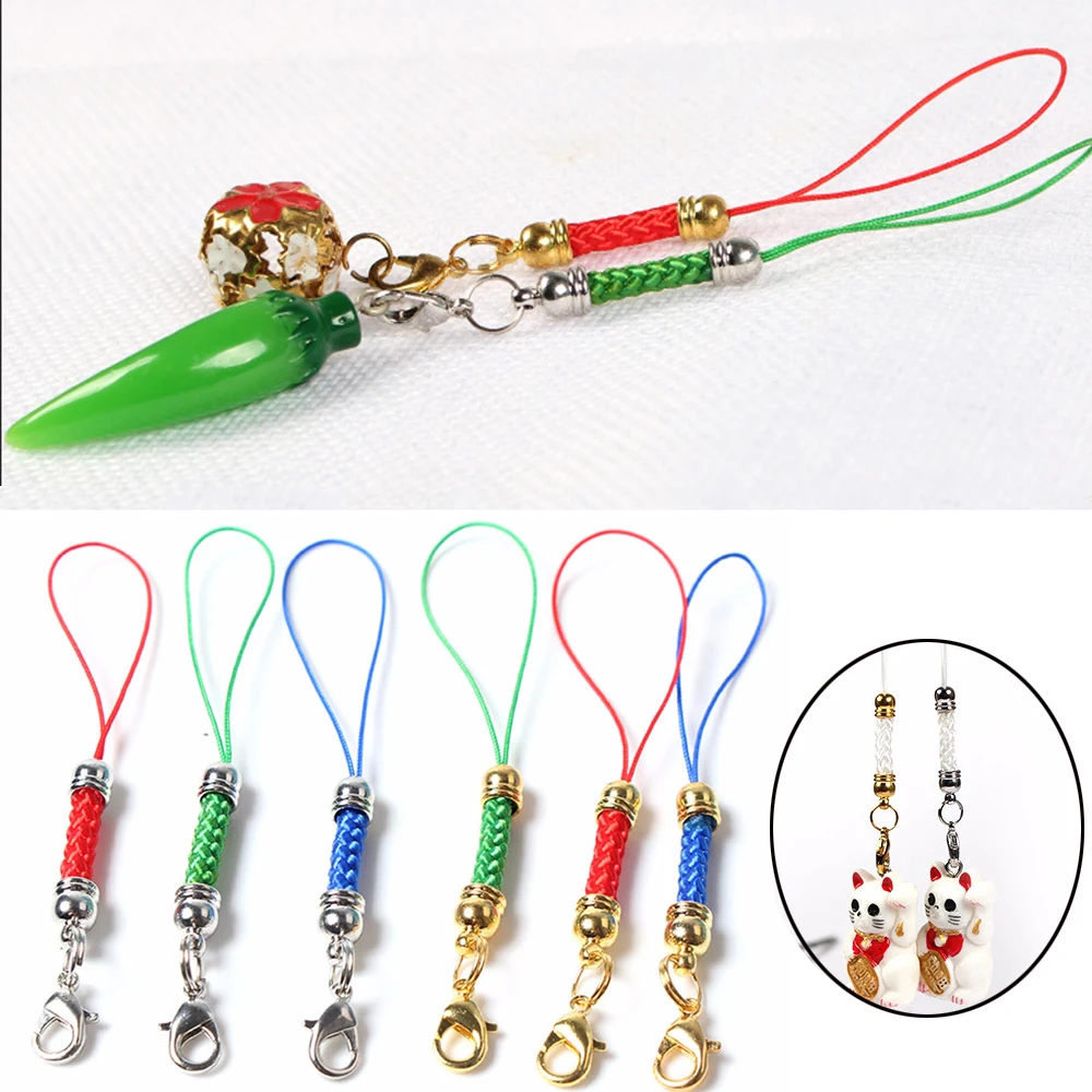 Crafts Key Holder Thread Cord Keychain Accessories Metal Lobster Clasp Lanyard Keychain Rope Mobile Phone Strap Diy Jewelry