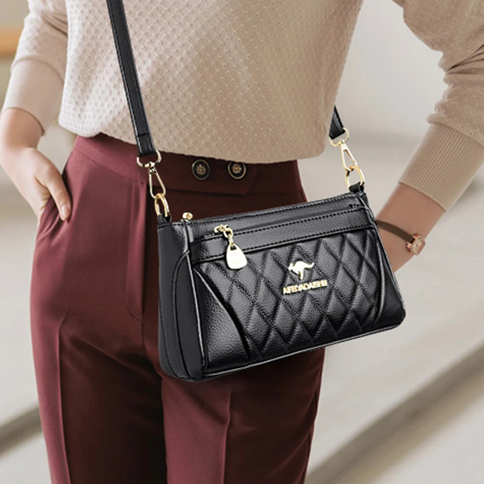 Fashion Simple Women\'s Designer Handbag High Quality PU Leather Small Messenger Bag Solid Color Shoulder Crossbody Bags Clutch