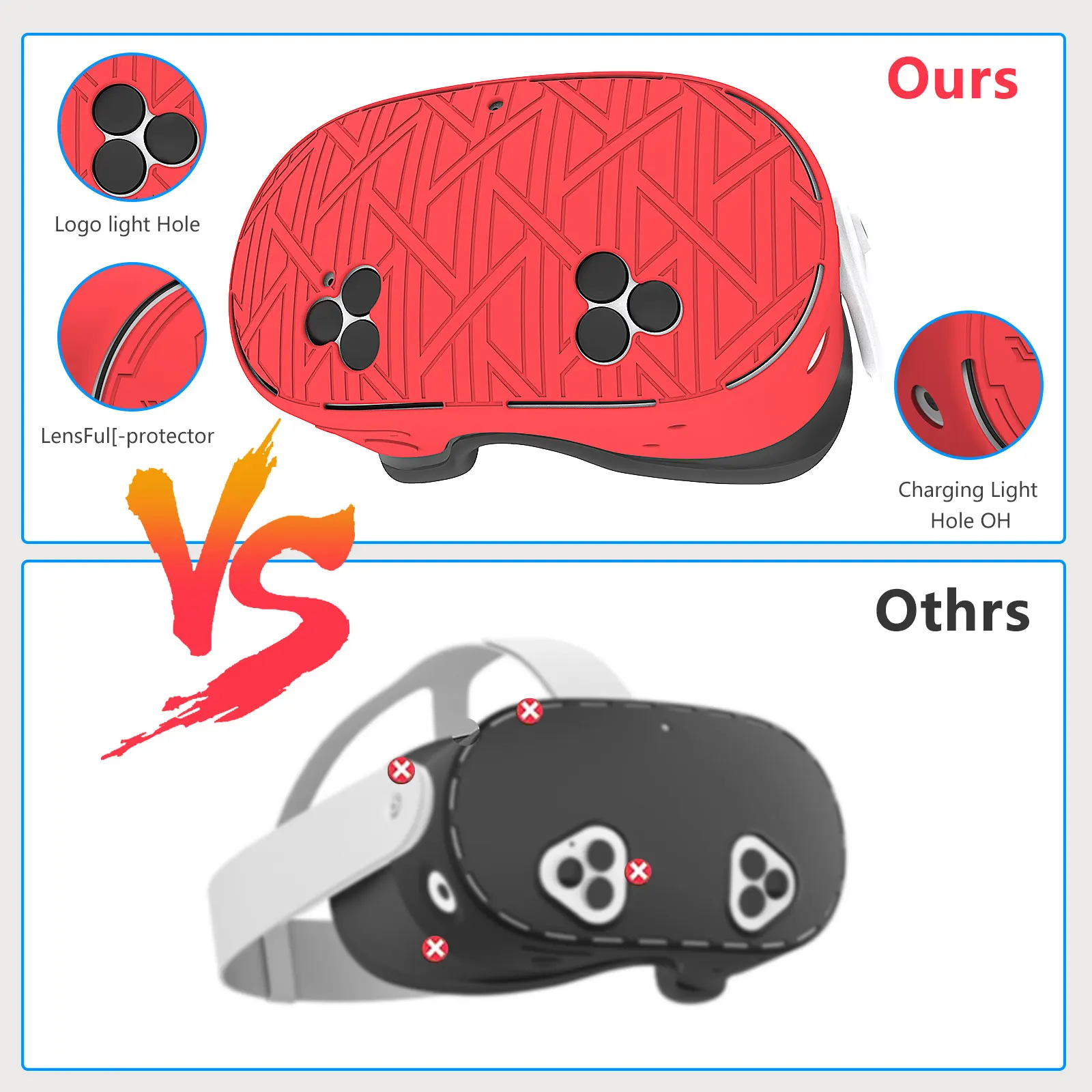 لـ Meta Quest3S حافظة حماية من السيليكون Quest3s سيليكون 7 قطع ملحق Quest3S مقبض طويل