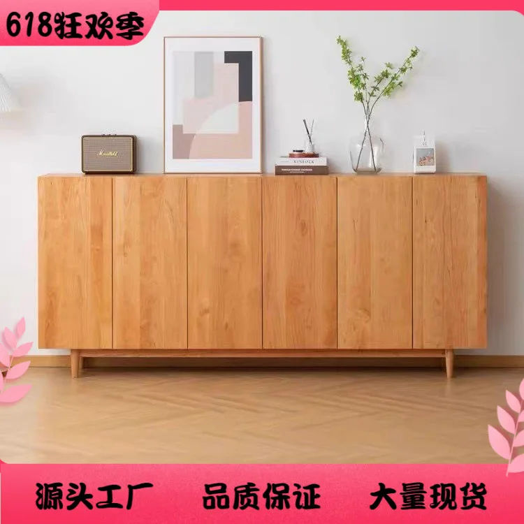 All Solid Wood Cherry Wood Shoe Cabinet White Oak Large Capacity Multi-layer Locker Black Walnut Home Door Porch Cabinet