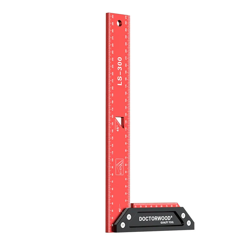 High Precision Thickened Wide Base Square Ruler 90 Degree Right Angle Ruler Aluminum Alloy Woodworking Tool Measurement