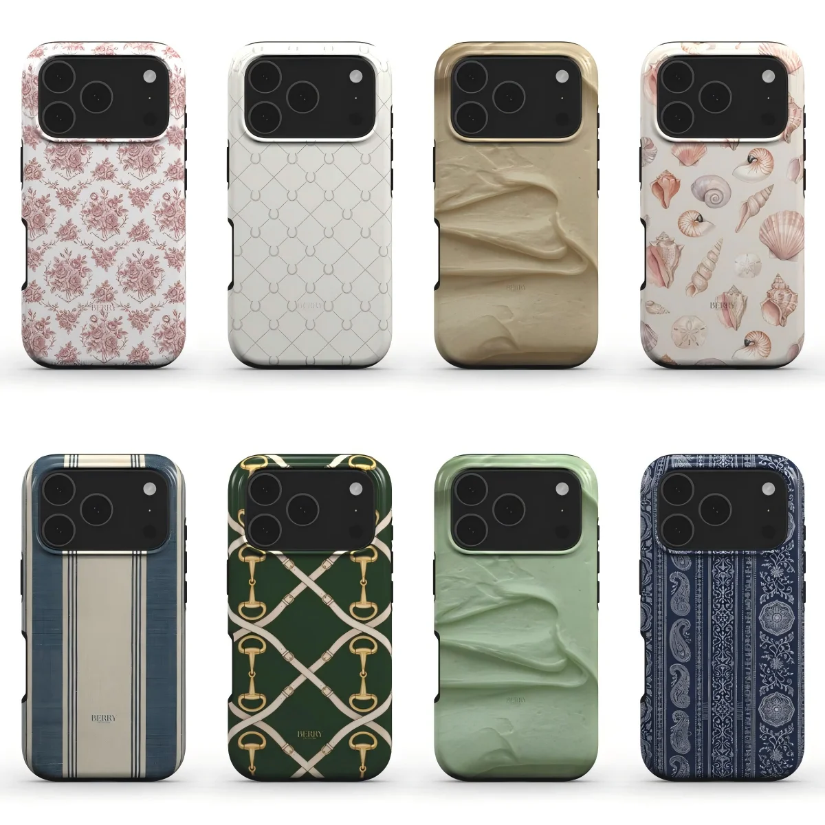 Luxury Berry Vintage Pink Foral Phone Case for Samsung Galaxy S20 S23 S24 S25 S26 FE Plus Ultra Edge 4G 5G Luxury Double-layer