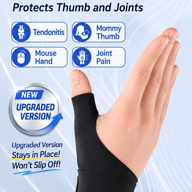 2 Pcs Thumb and Wrist Support Brace, Breathable Adjustable Splint for Left/Right Hand, for Sports Typing Repetitive Work