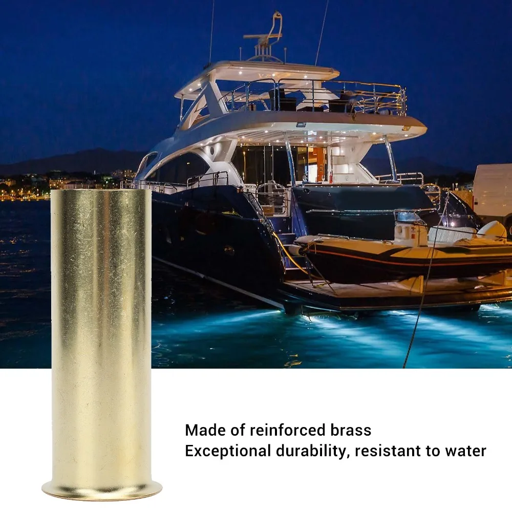 Rustproof Drain Tube Plug High Strength Transom Drain Tube Brass Boat Drain for Splashwell Livewell Installation Drain Beams
